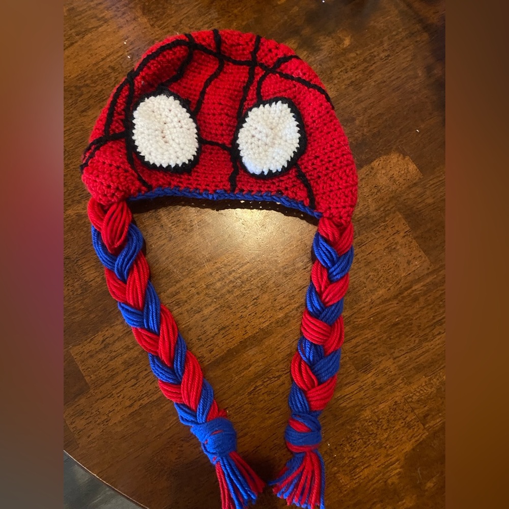 Mayday Parker beanie from Across the Spiderverse handmade crochet, adults & kids